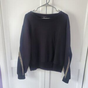 Women's Medium Black and Silver Chainmail Sweatshirt by Allsaints